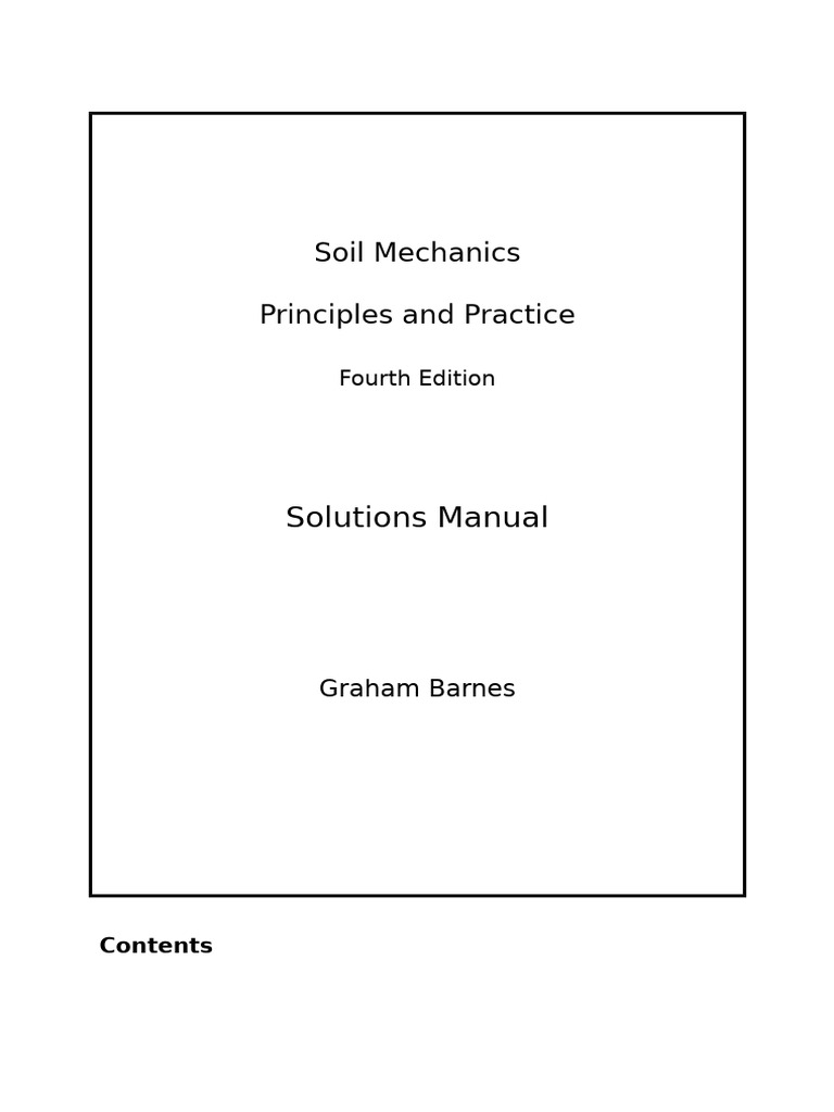 Soil Mechanics: Principles & Practice Solutions | PDF | Soil Mechanics ...