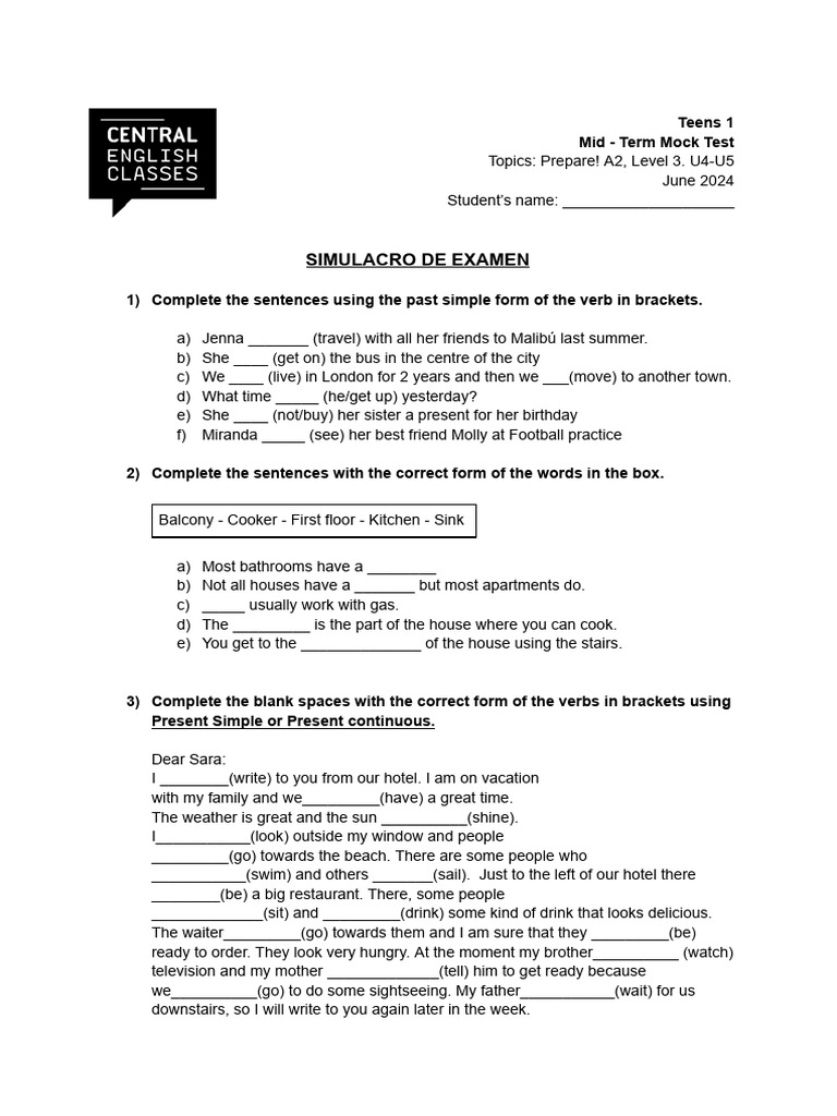 Bea Mock Test (1) | PDF | Adverb | Linguistics