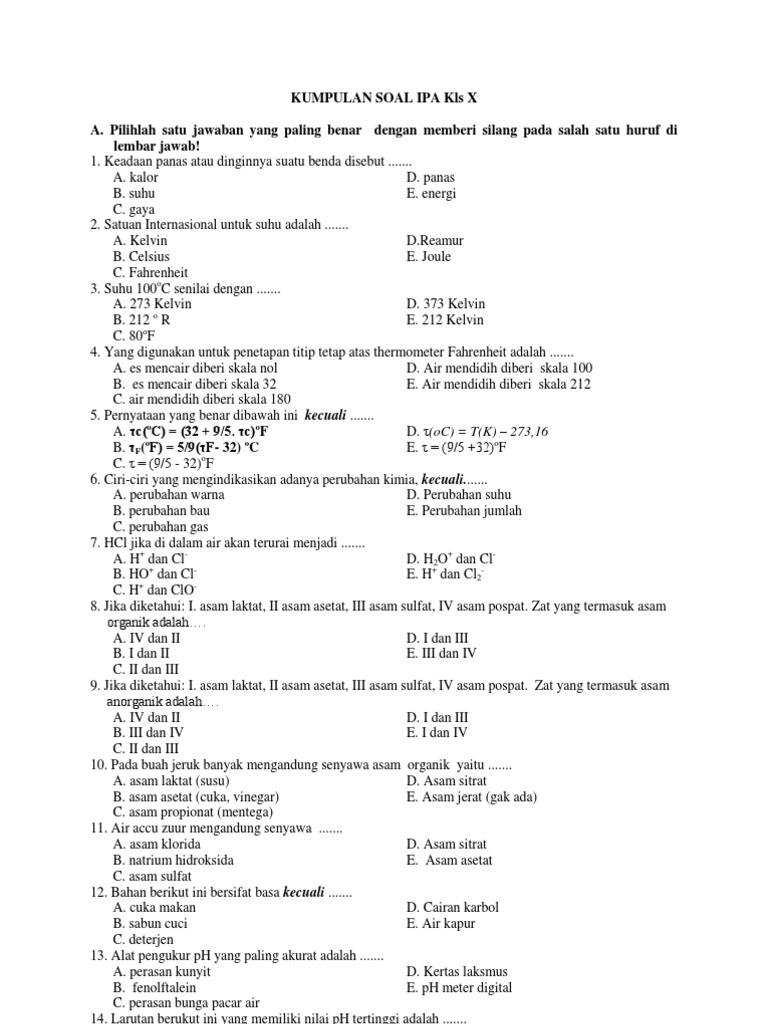 Panduan Lengkap Kumpulan Soal IPA SMK Kelas 1, 2, 3: Membekali Siswa Menuju Sukses