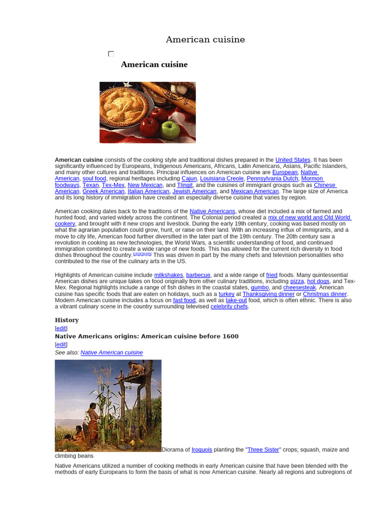American cuisine | PDF | American Cuisine | Cuisine