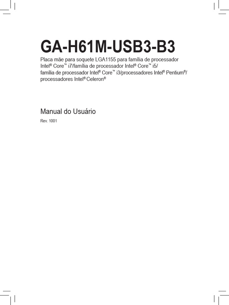 MB Manual Ga-H61m-Usb3-B3 PT | PDF | USB | Armazenamento de dados de ...
