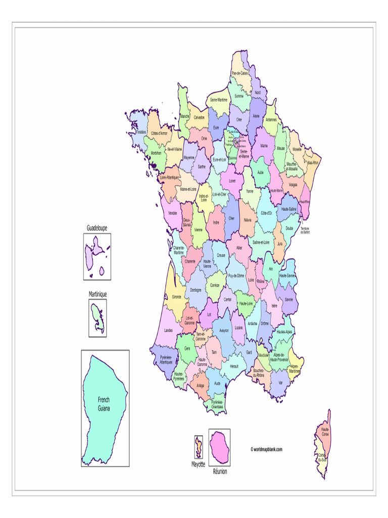 Map-of-France-with-Departments-01 | PDF