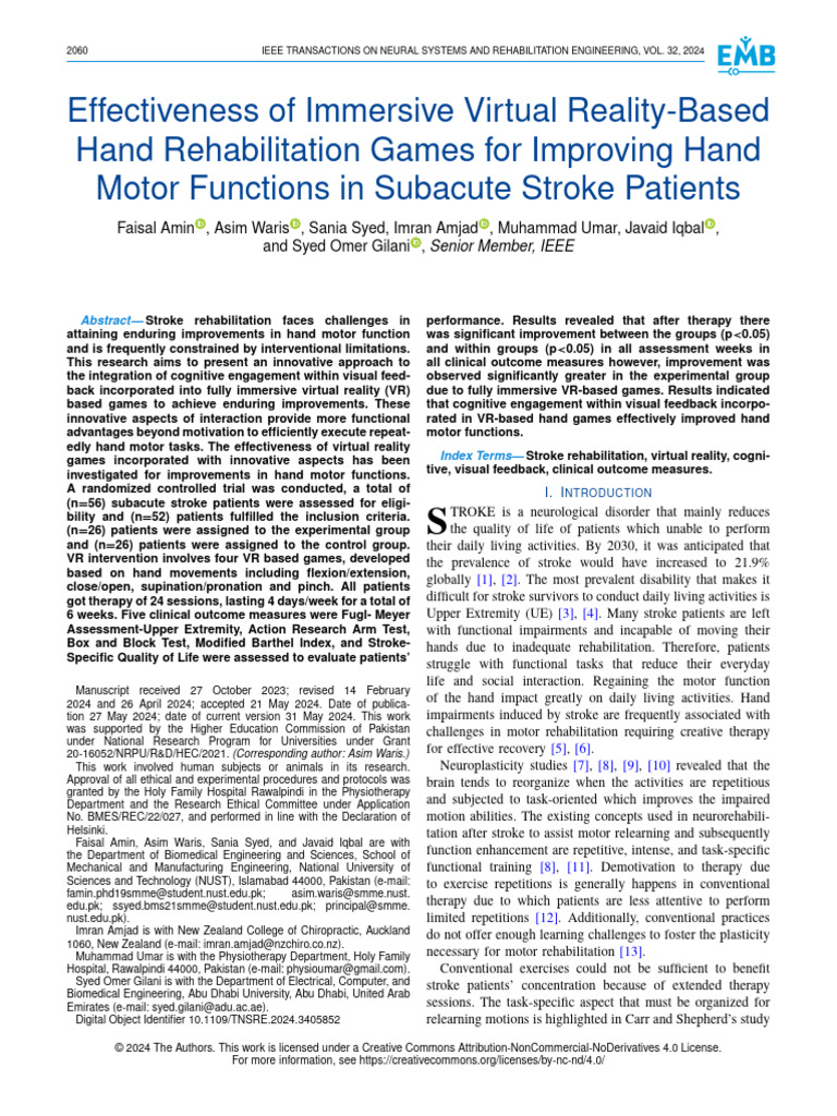 Effectiveness of Immersive Virtual Reality-Based Hand Rehabilitation ...