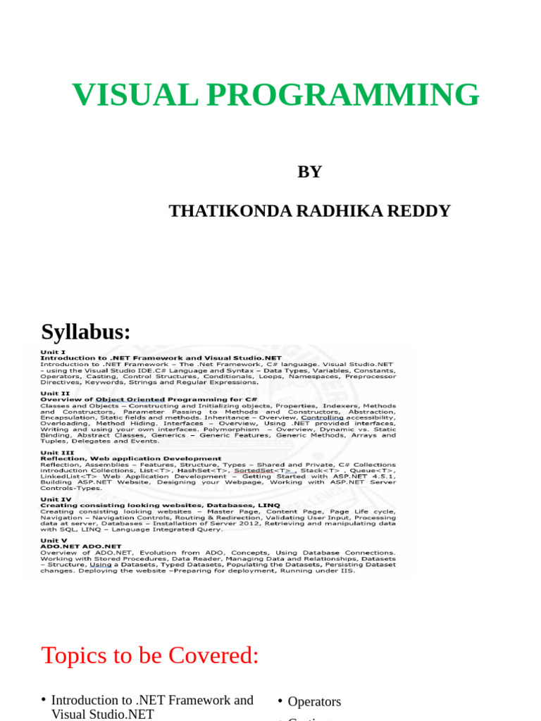 Introduction to .NET Framework | PDF | C Sharp (Programming Language ...