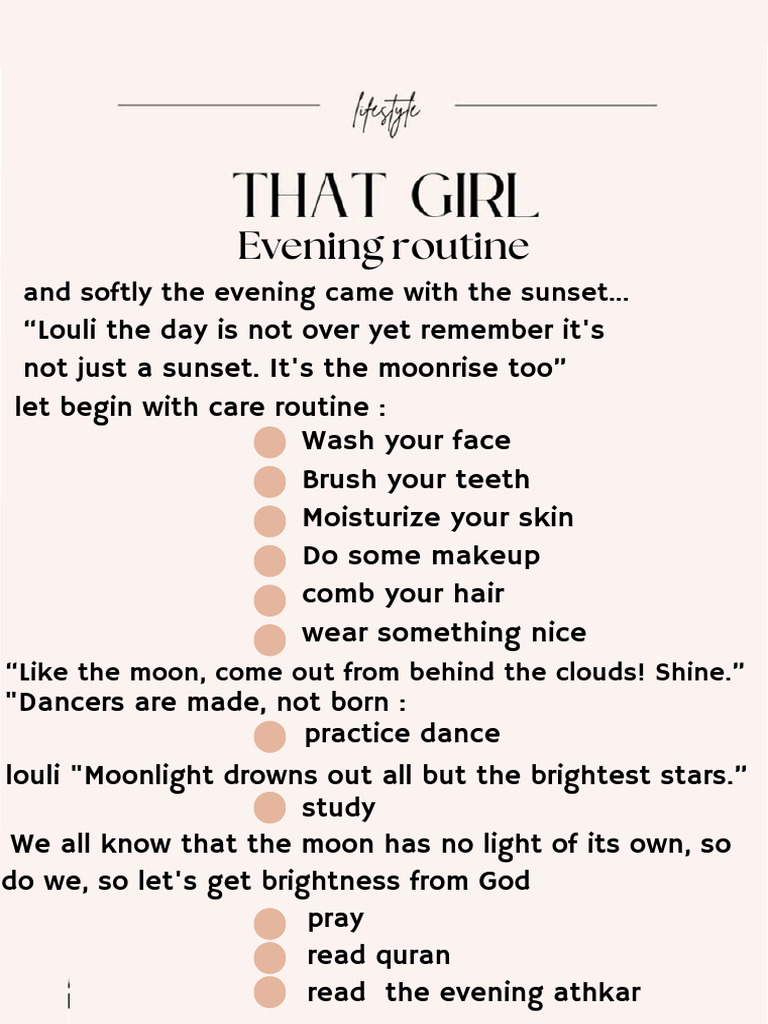 Evening Self-Care Routine Guide | PDF