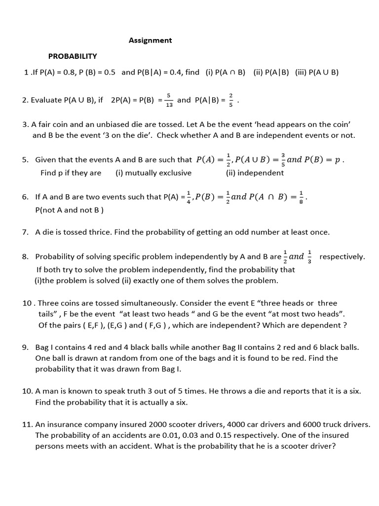 Assignment 3d Probability Pdf Probability Angle