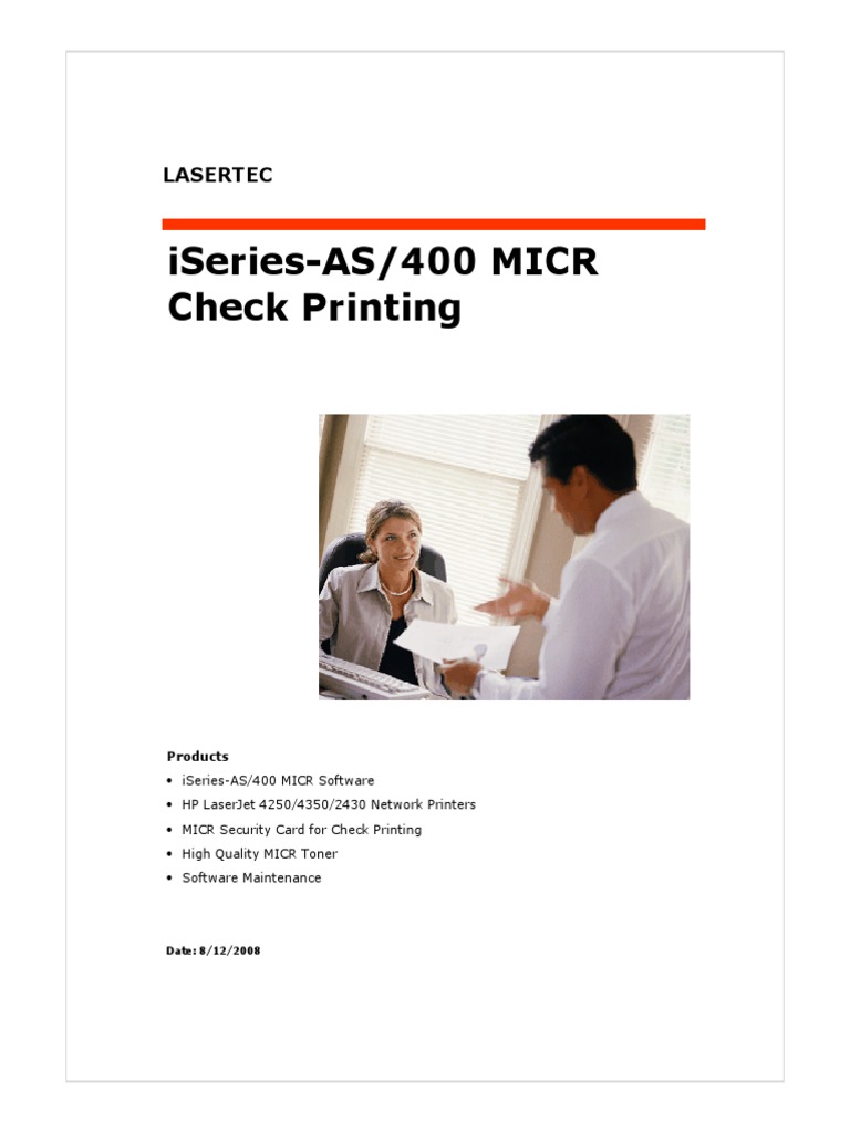 iSeries MICR Check Printing Solutions | PDF | Printer (Computing ...