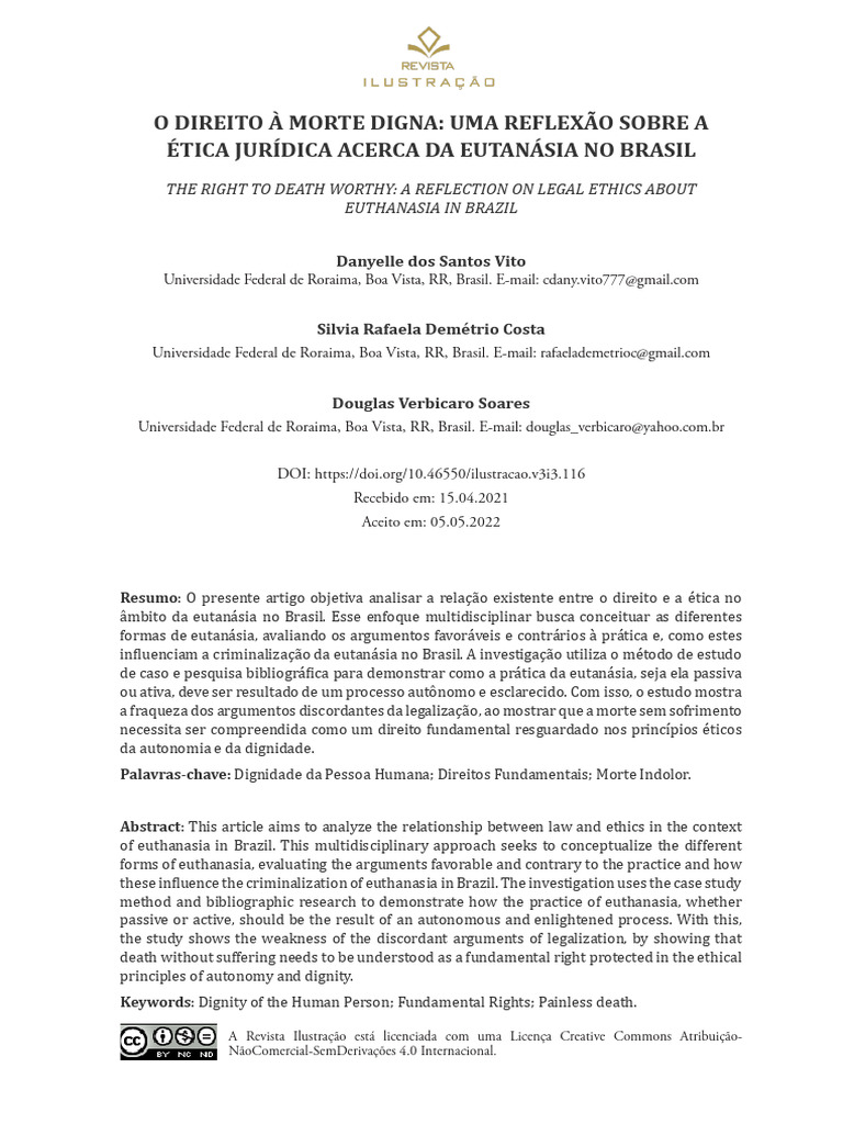 Ética e Eutanásia: Reflexões no Brasil | PDF | Morte | Dignidade