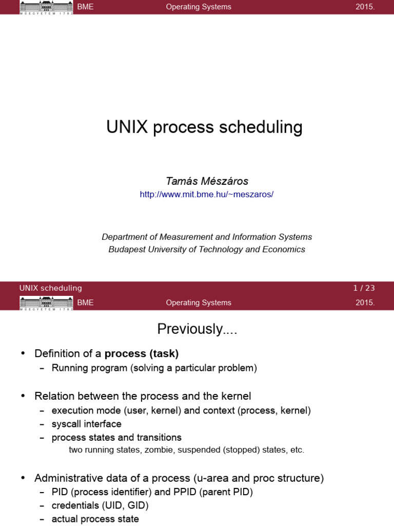 UNIX Scheduling Algorithms Overview | PDF | Scheduling (Computing ...
