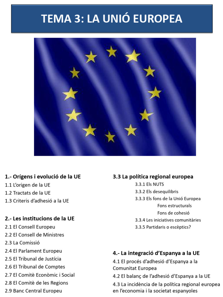 Tema 3. La Unio Europea | PDF