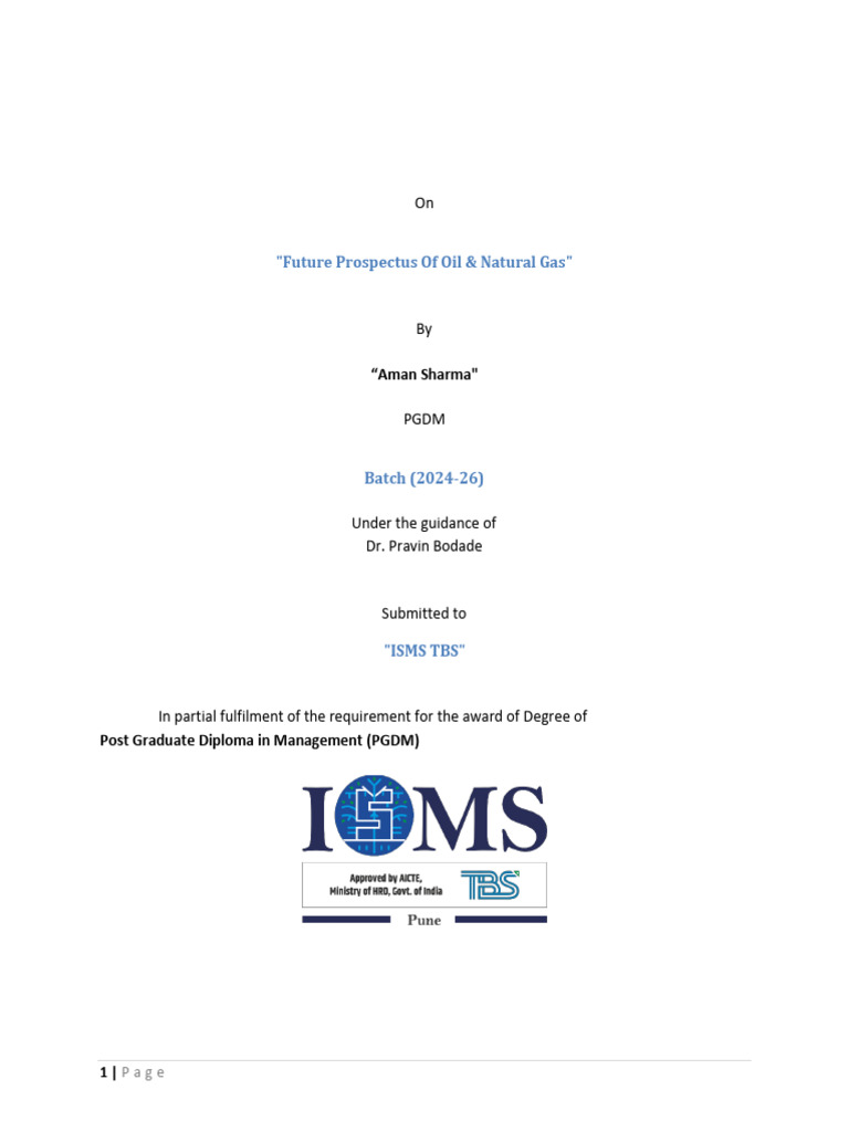 Future Prospectus of Oil & Natural Gas Industry | PDF | Natural Gas ...
