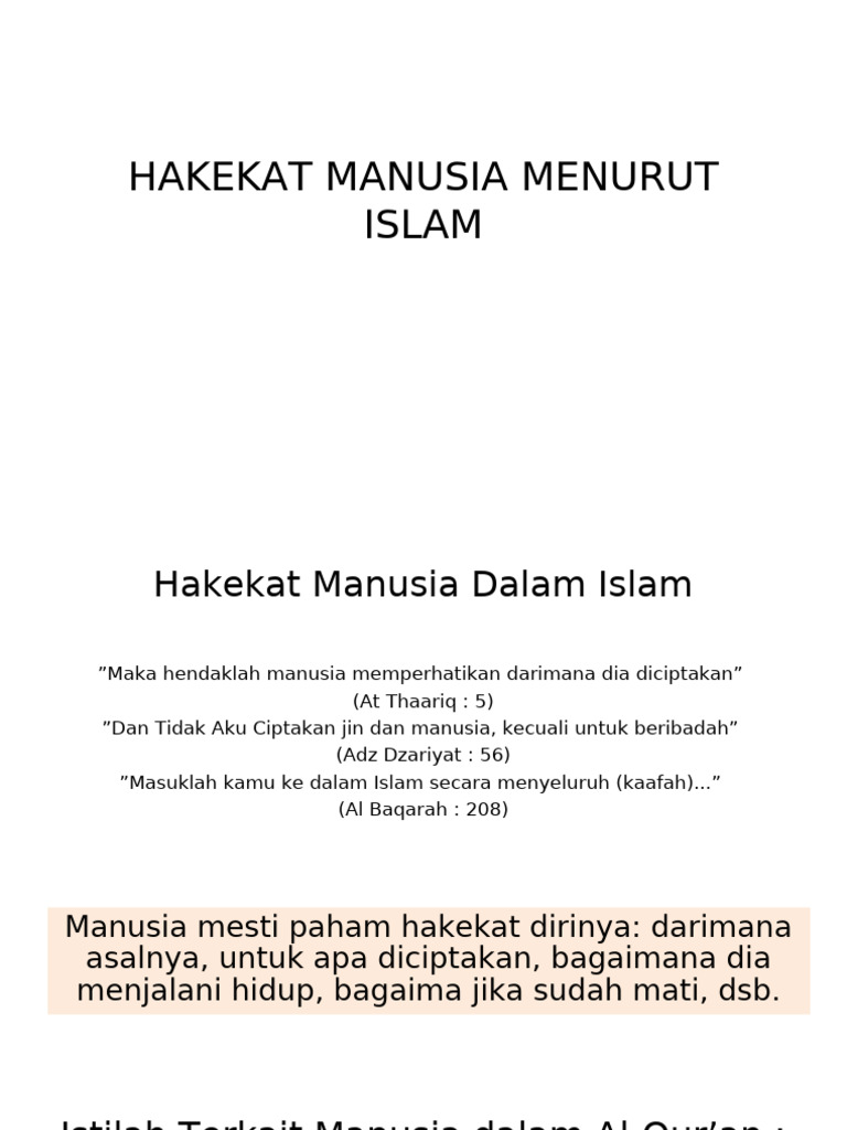 6-2023-Hakekat Manusia Menurut Islam | PDF