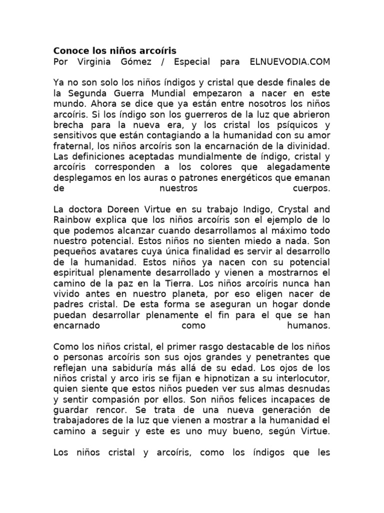 Niños arcoíris: la nueva generación espiritual | PDF | Arco iris