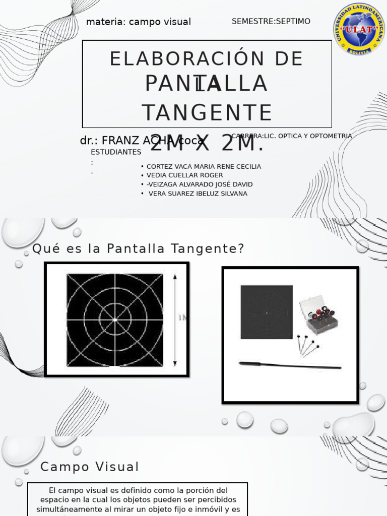 Pantalla Tangente de Bjerrum: Evaluación Visual | PDF | Percepción ...
