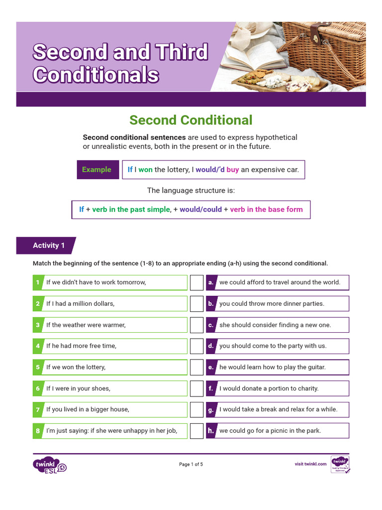 Second and Third Conditional Exercises | PDF | Linguistics