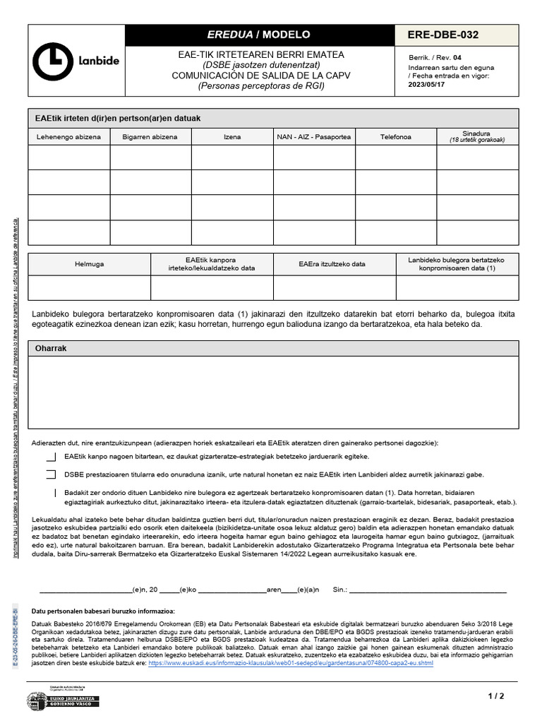 Comunicación de salida de la CAPV | PDF | Etica social | Gobernancia