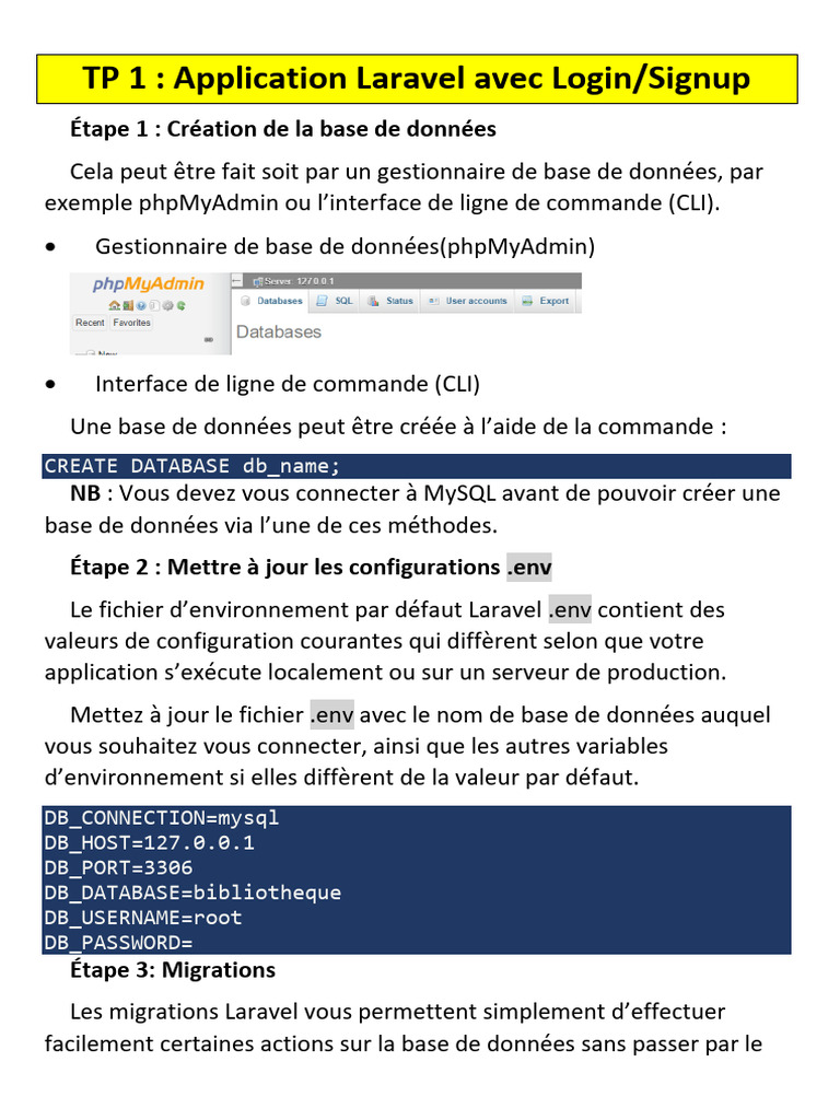 Création d'une application Laravel avec login | PDF | Interface en ...