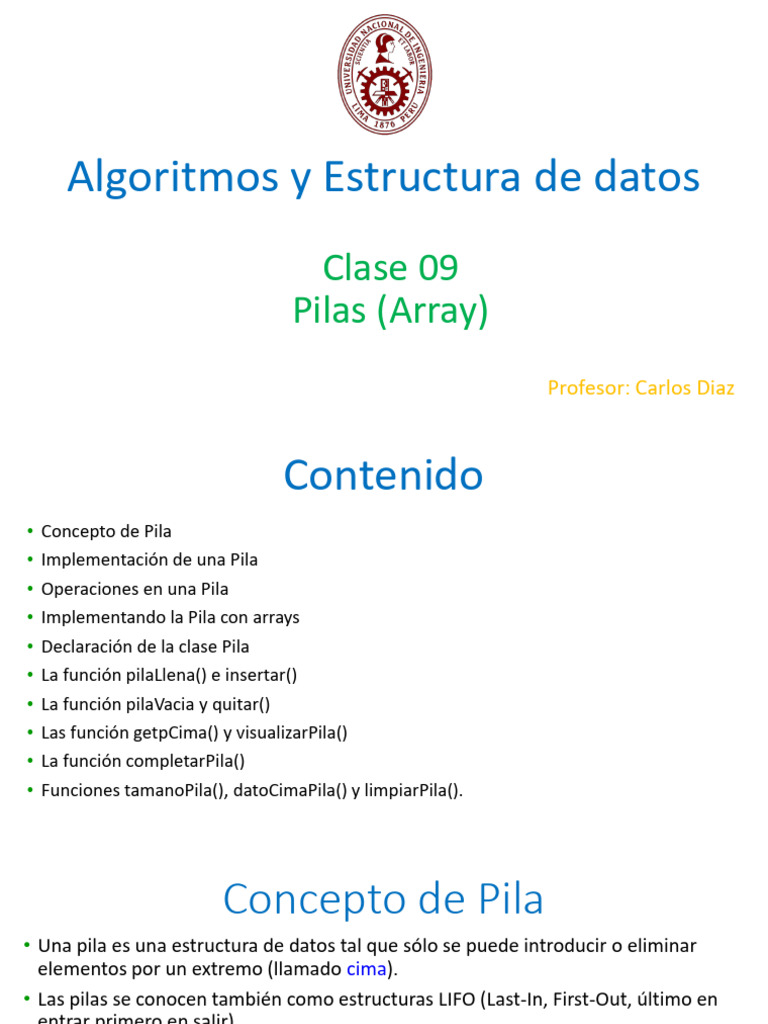 Implementación de Pilas en C++ | PDF | Ciencias de la Computación ...