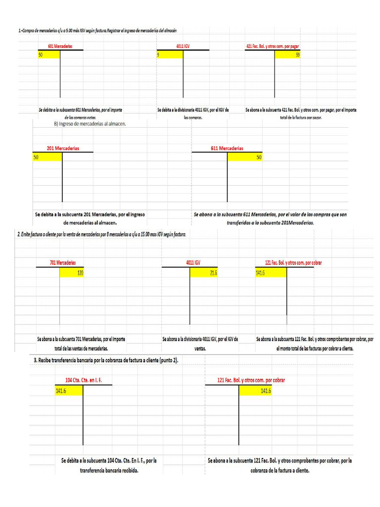 Practica de Los 12 Ejercicios Contabilidad | PDF