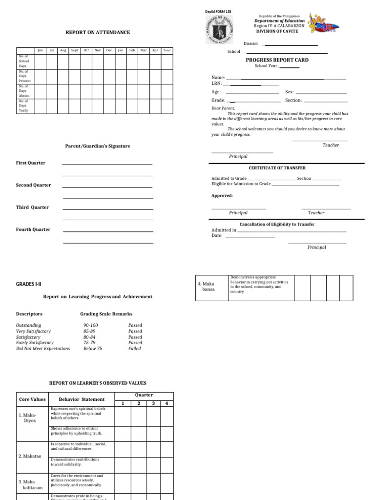 Student Attendance and Progress Report | PDF