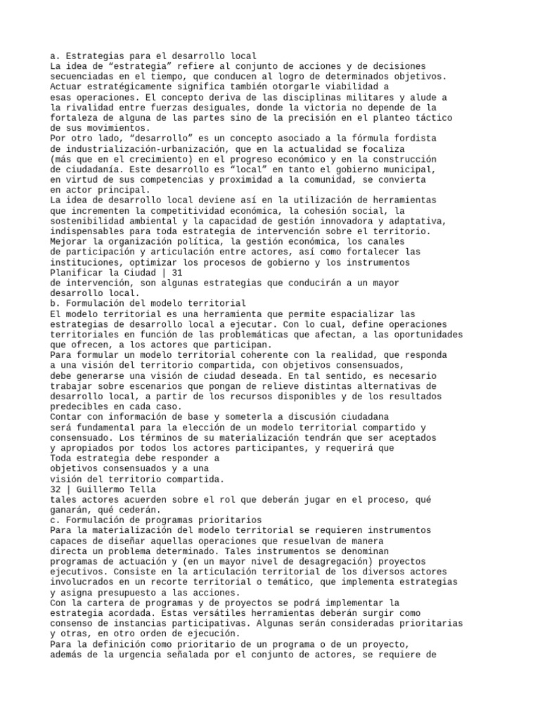 Estrategias para Desarrollo Local | PDF | Planificación