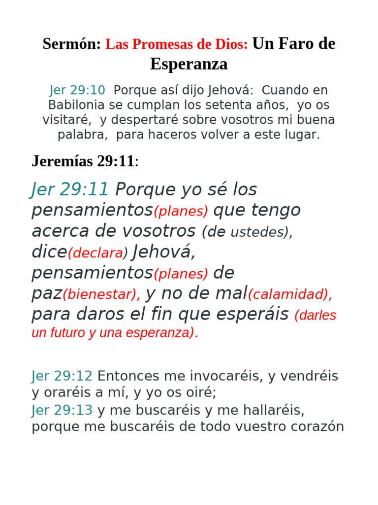 Promesas de Dios: Esperanza y Fe | PDF | Vida eterna (cristianismo ...