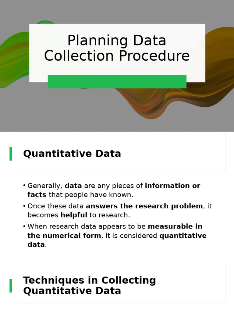 Planning Data Collection Procedure - EDIT | PDF | Survey Methodology ...