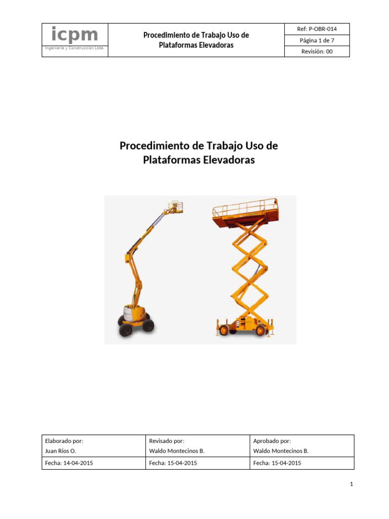 Uso Seguro de Plataformas Elevadoras | PDF | Ingeniería