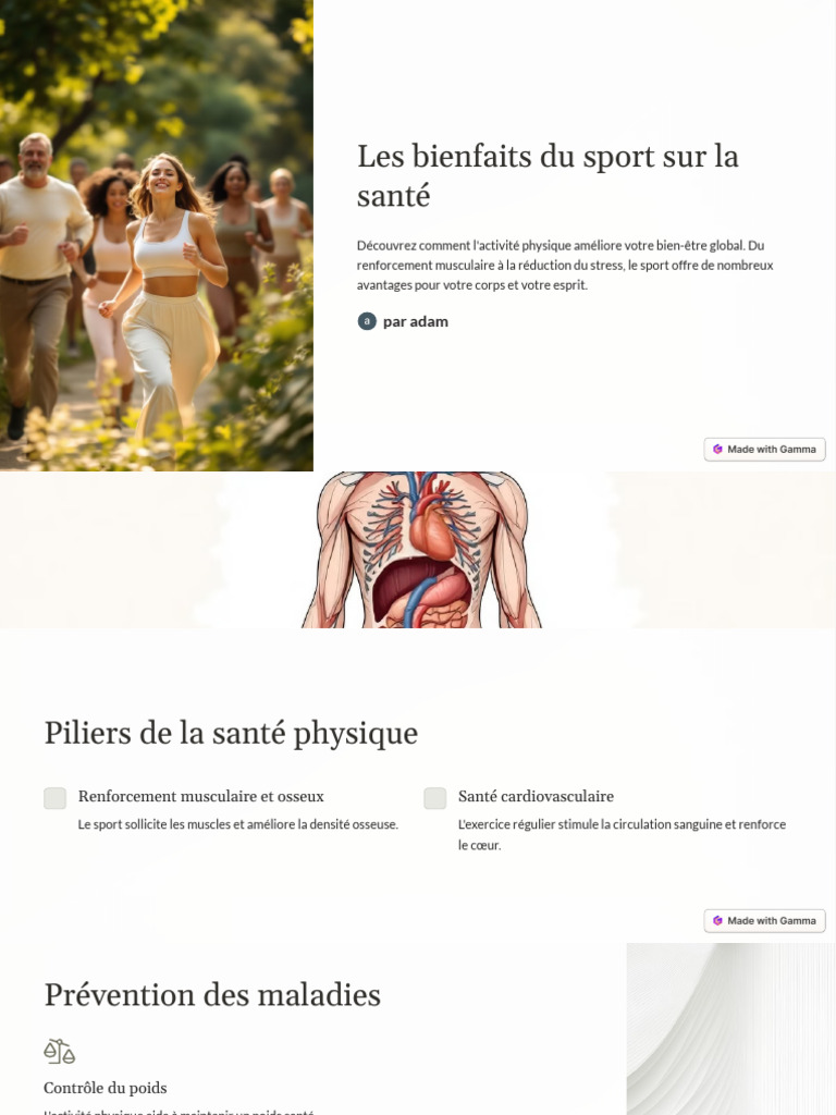 Bienfaits du sport sur la santé | PDF | Des sports | Médecine clinique