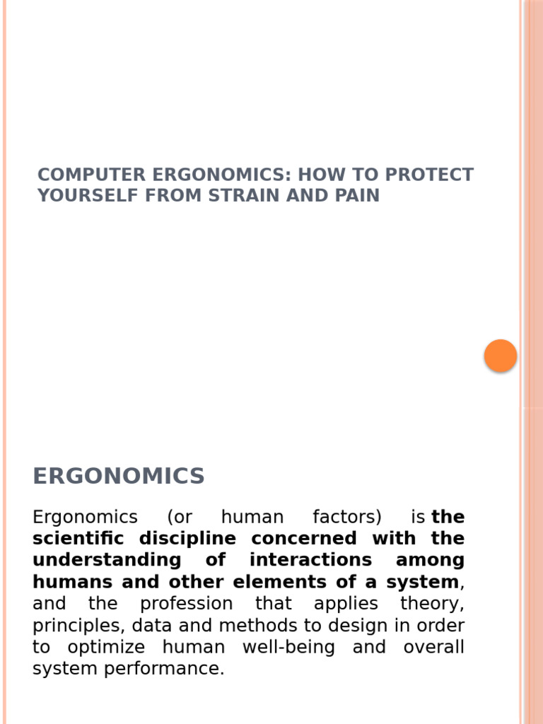 Computer Ergonomics | PDF | Human Factors And Ergonomics | Computer Monitor