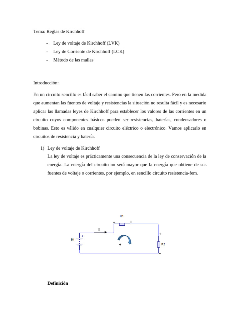 Copia de Reglas de Kirchhoff Teoria | PDF | Red eléctrica | voltaje