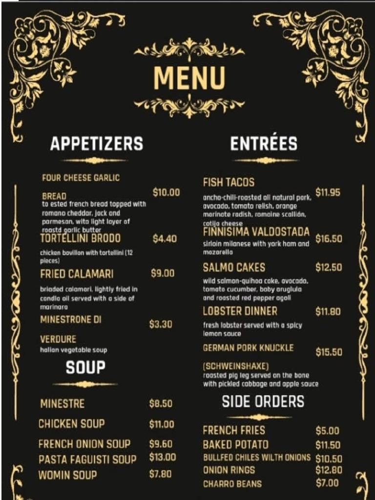 Menú | PDF