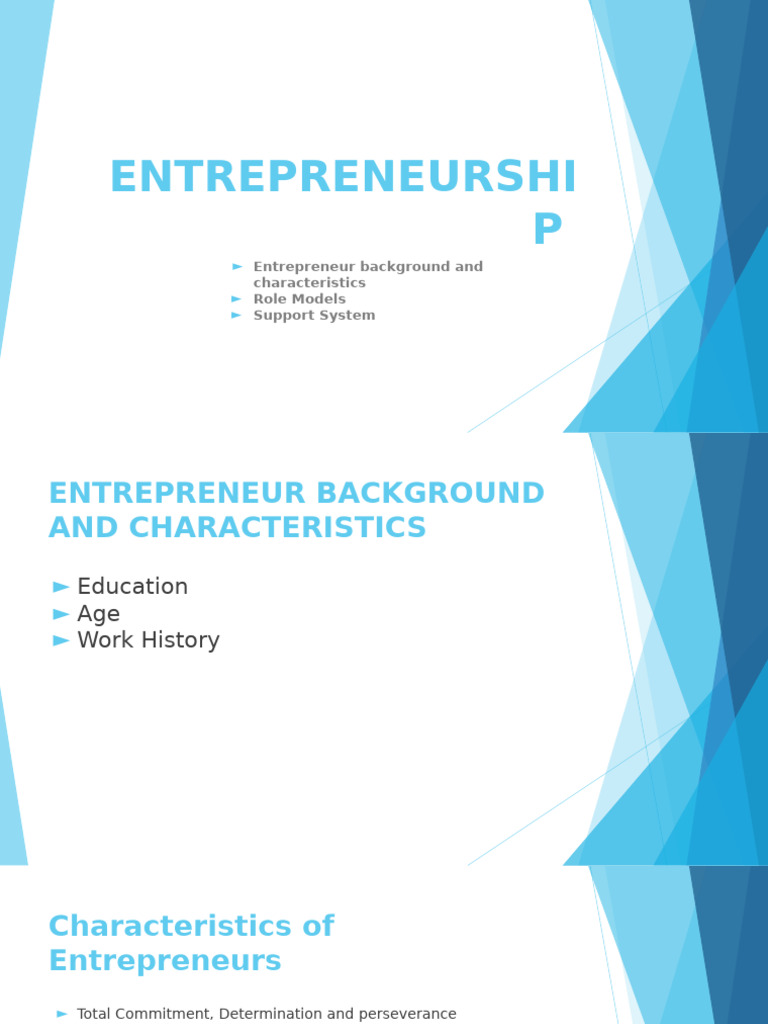 5.background and Characteristics1 | PDF | Entrepreneurship | Business