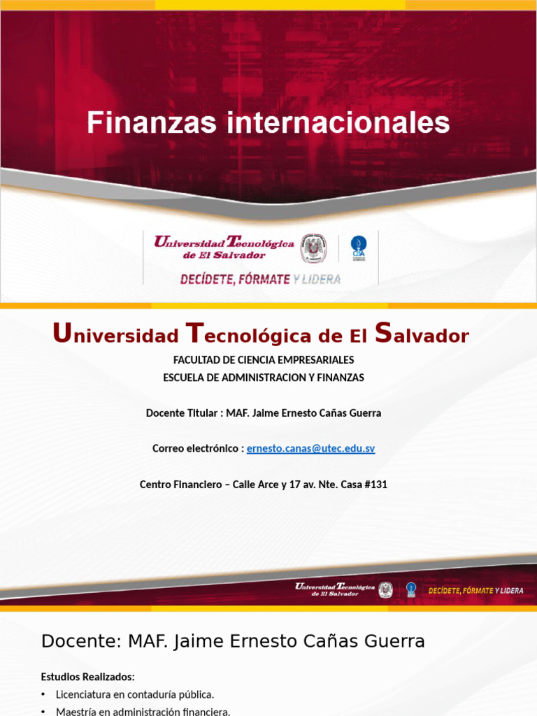 Finanzas Internacionales en UTEC | PDF | Mercado de divisas | Moneda