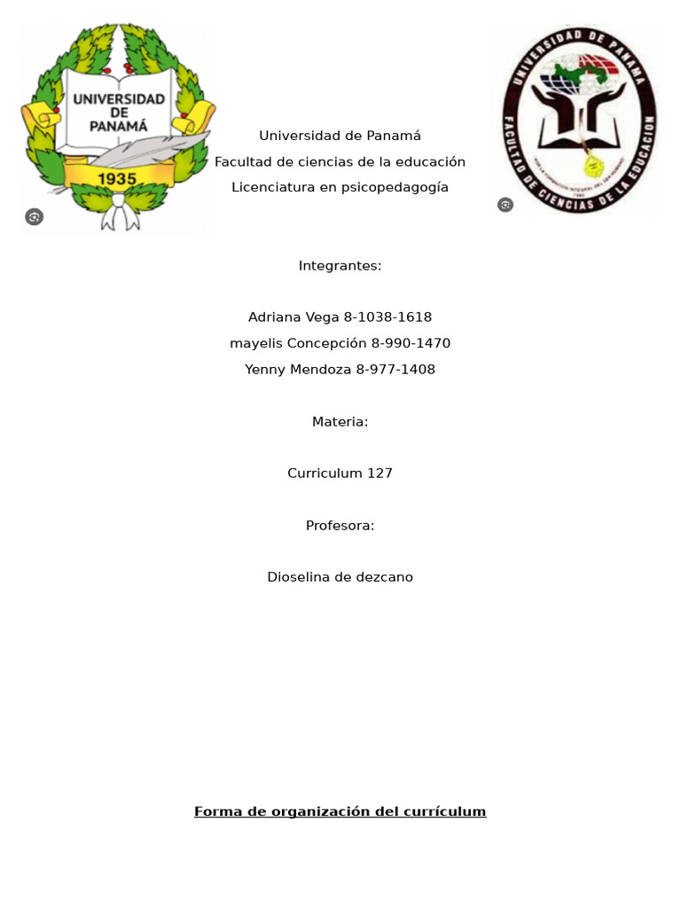 Organización del Currículum Educativo | PDF | Plan de estudios | Maestros