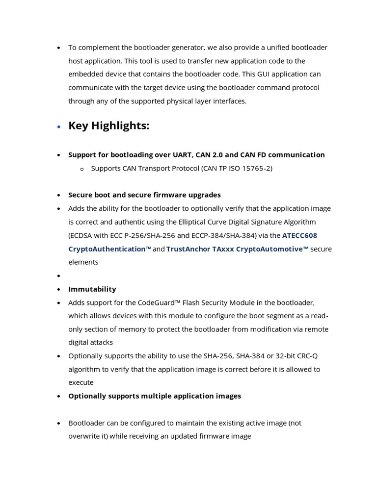 Unified Bootloader Host Application Guide | PDF | Booting | Computer ...