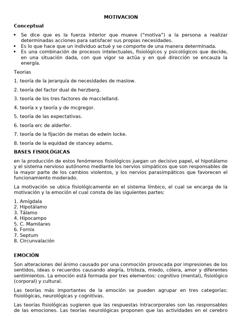 Bases Fisiológicas de Motivación y Emoción | PDF | Las emociones ...