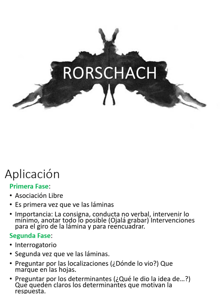 Análisis del Test de Rorschach: Fases y Determinantes | PDF | Sicología ...