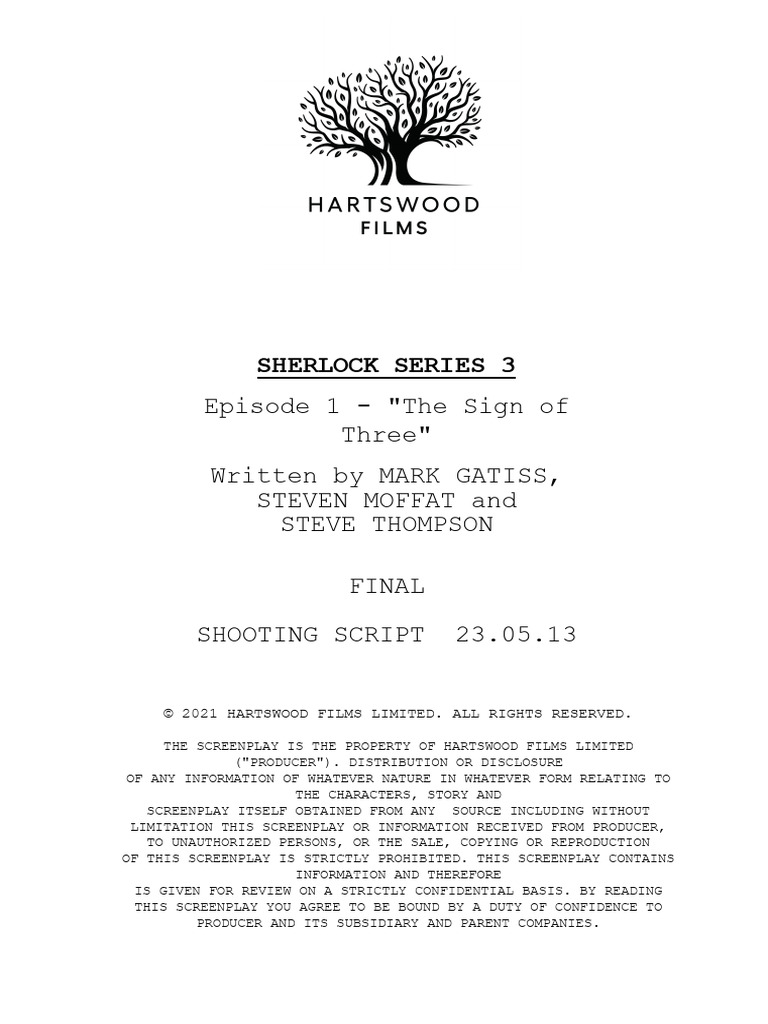 The Sign of Three: Sherlock S3E2 Script | PDF | Sherlock (TV Series)