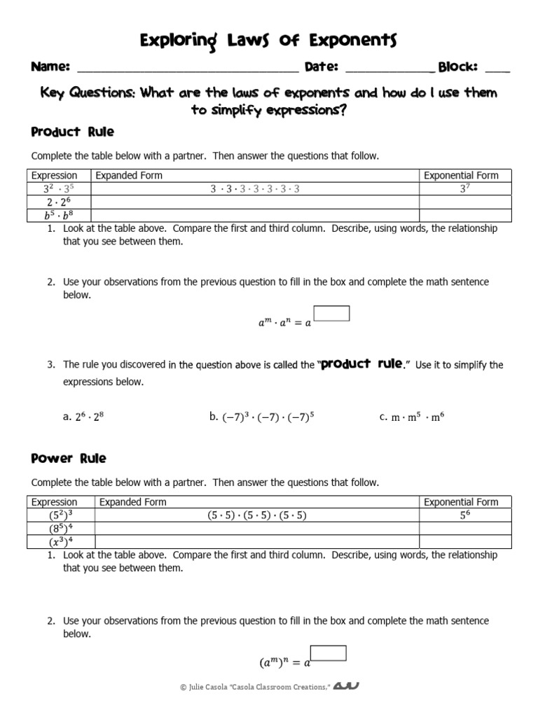 Exploring Laws of Exponenets | PDF | Exponentiation | Abstract Algebra