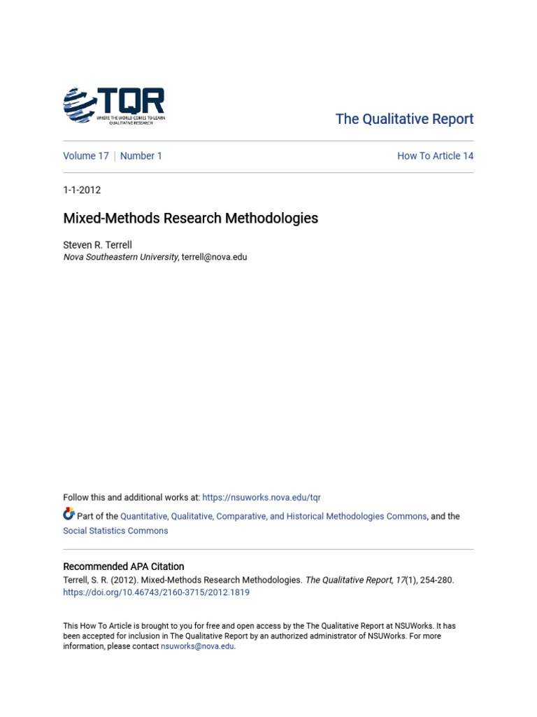 Mixed Methods Research Methodologies 1pcgwec2nb | PDF | Qualitative ...