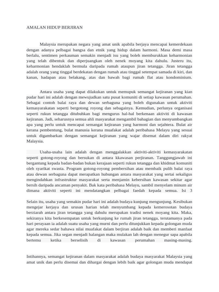 Amalan Hidup Berjiran | PDF