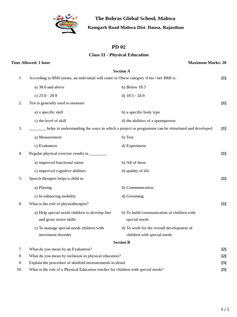 CAUSES OF DISABILITY CLASS 11 PHYSICAL EDUCATION visual data 7