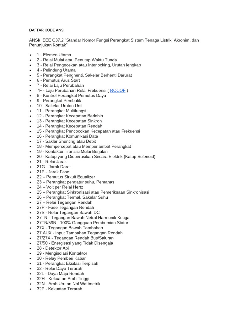 Daftar Kode Ansi 645 | PDF