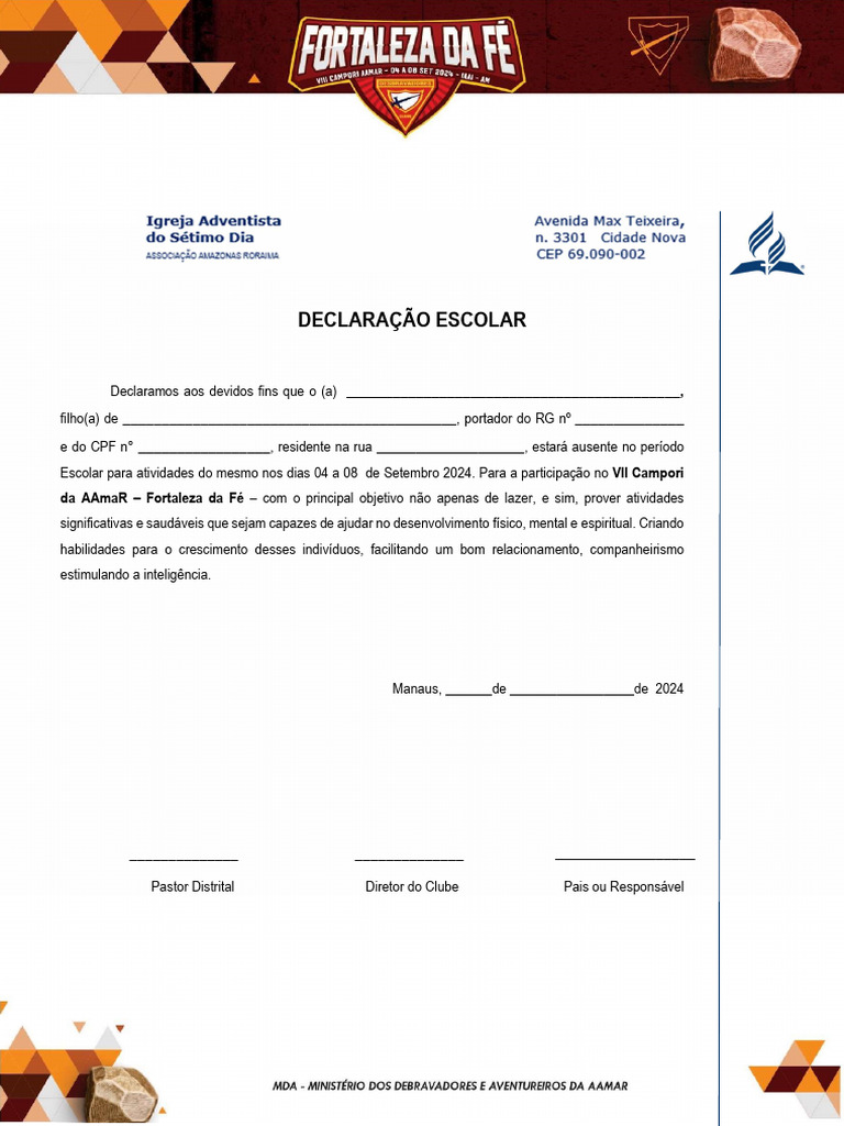 Declaração Escolar | PDF