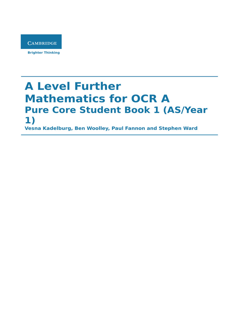 thumbnail image 2 of Edexcel AS And A Level Further Mathematics Core Pure Mathematics Book 1/AS 2 of 12