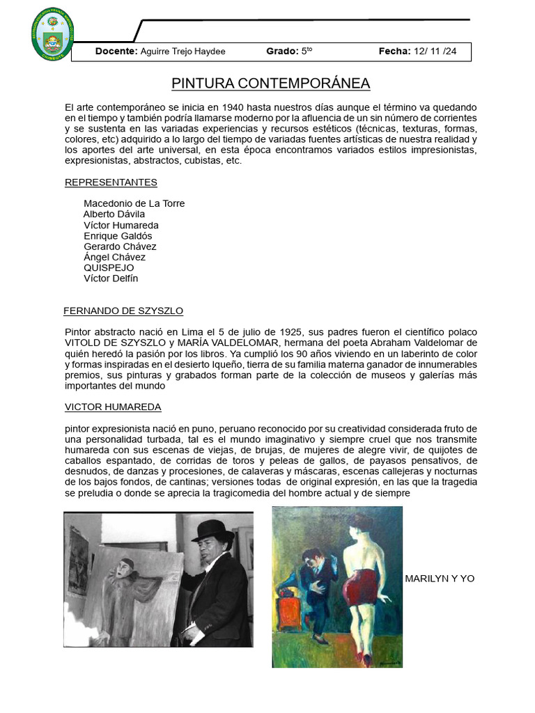 Introducción a la Pintura Contemporánea | PDF | Pinturas | Expresionismo