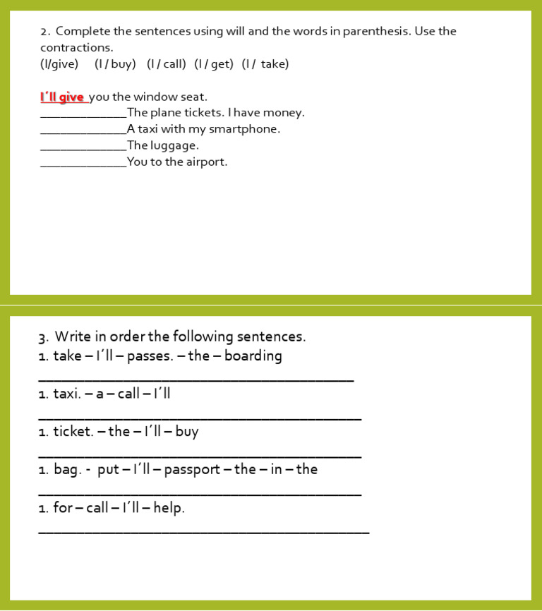 Sentence Completion and Ordering Exercises | PDF