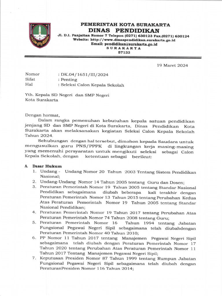 Seleksi Calon Kepala Sekolah Pdf