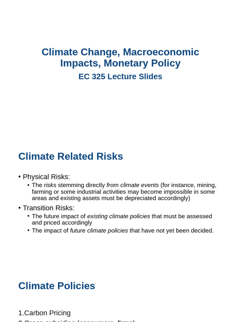 Climate Change and Monetary Policy Impacts | PDF | Central Banks ...